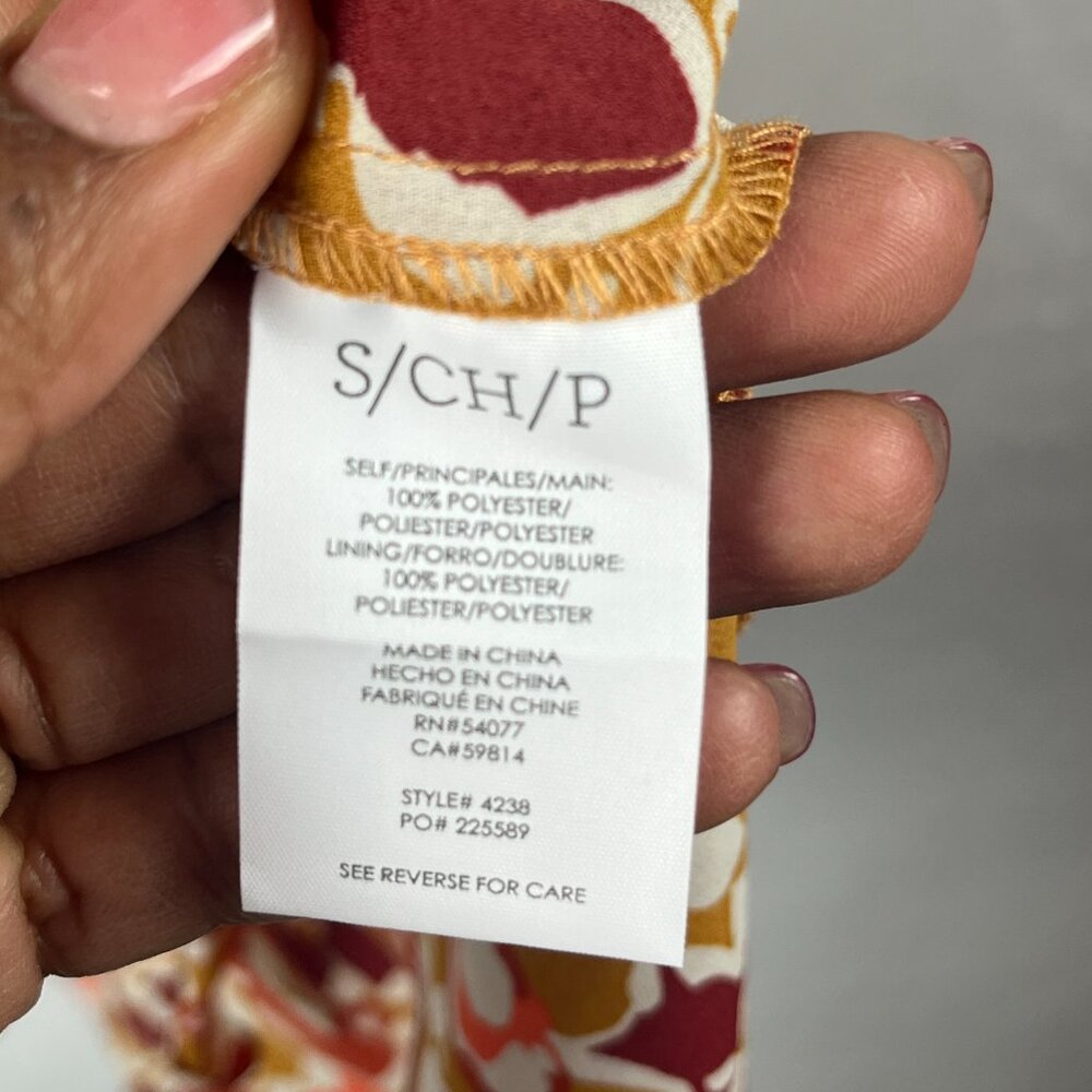 2/$30 Cabi Brown Floral Brown Long Sleeve Mini Dress Small - Picture 5 of 6